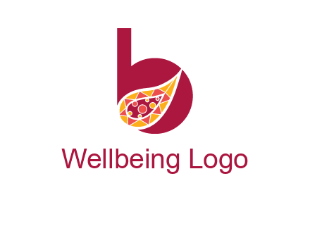 letter B and abstract leaf logo
