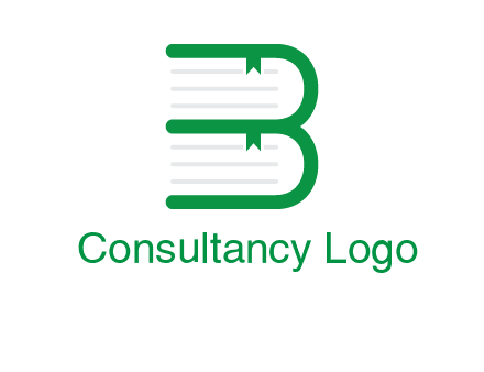 letter B book logo