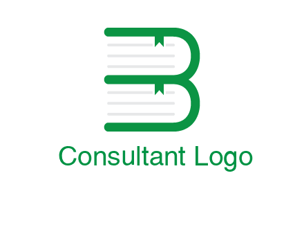 letter B book logo