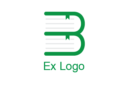 letter B book logo