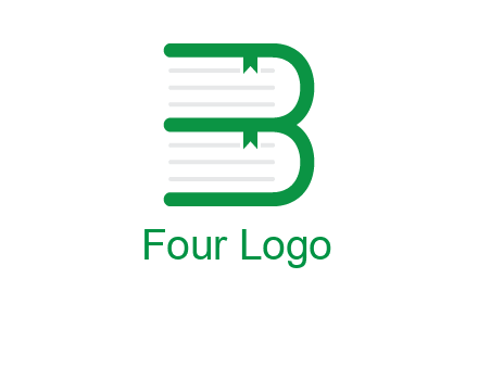 letter B book logo