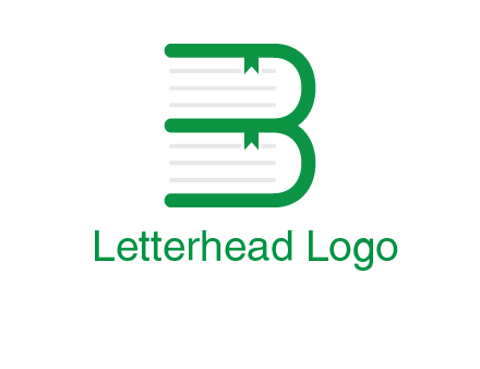 letter B book logo