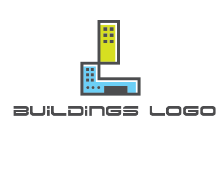 geometric letter L building logo