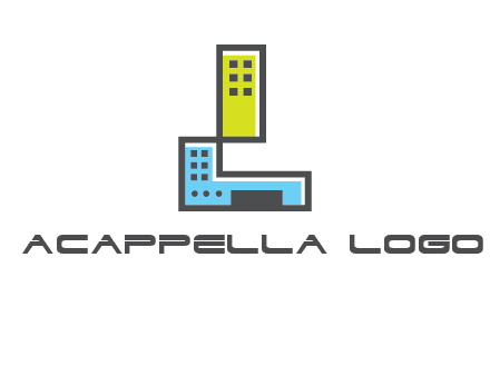 geometric letter L building logo