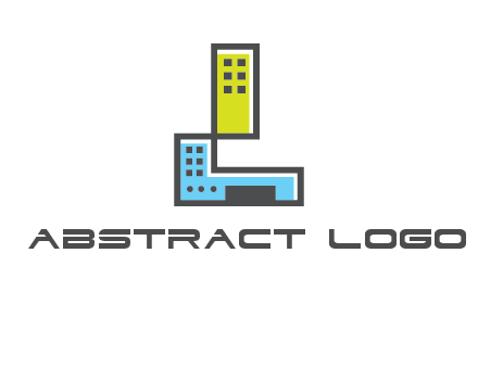geometric letter L building logo