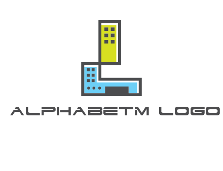 geometric letter L building logo