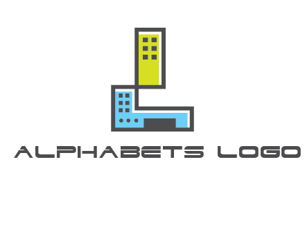 geometric letter L building logo