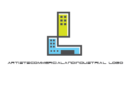 geometric letter L building logo