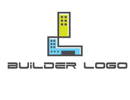 geometric letter L building logo