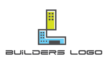 geometric letter L building logo