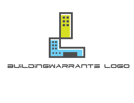 geometric letter L building logo