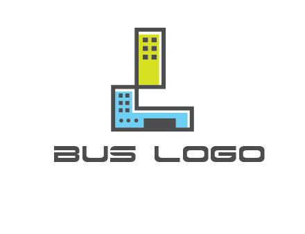 geometric letter L building logo