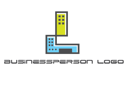 geometric letter L building logo