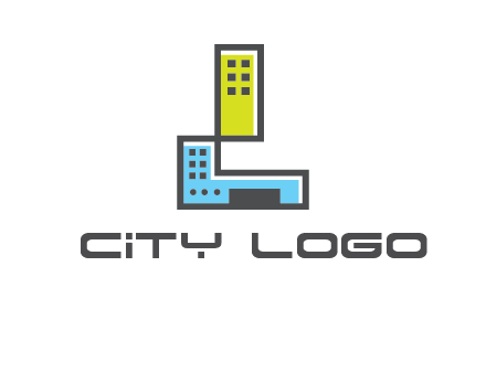 geometric letter L building logo
