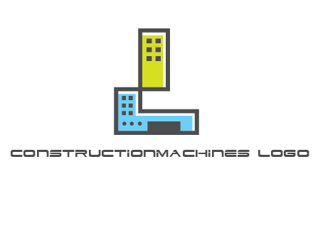 geometric letter L building logo
