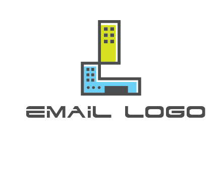 geometric letter L building logo