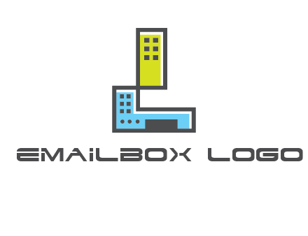 geometric letter L building logo