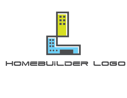 geometric letter L building logo