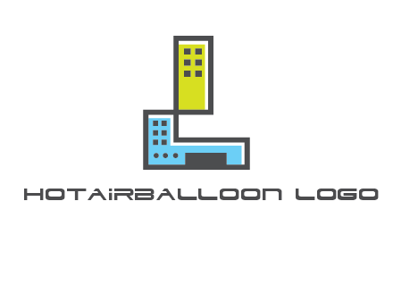 geometric letter L building logo