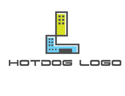 geometric letter L building logo