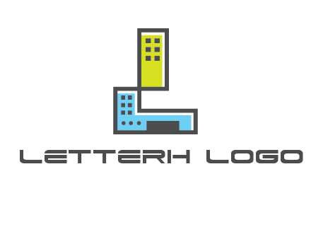 geometric letter L building logo