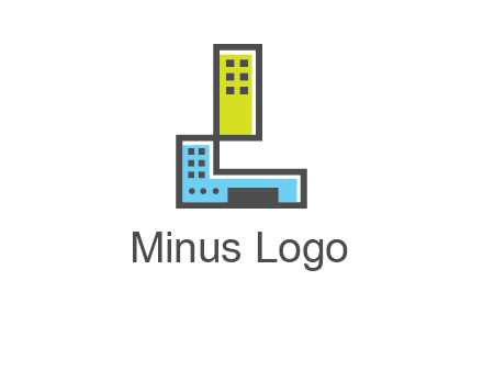 geometric letter L building logo