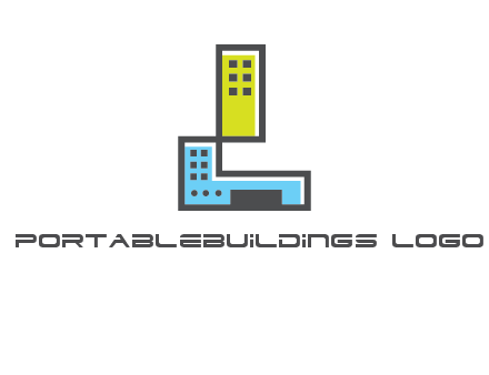 geometric letter L building logo