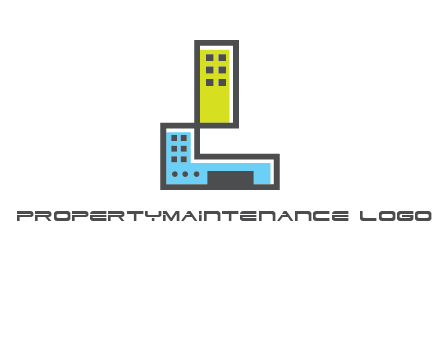 geometric letter L building logo