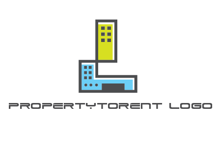 geometric letter L building logo