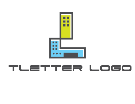 geometric letter L building logo