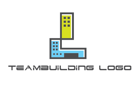 geometric letter L building logo
