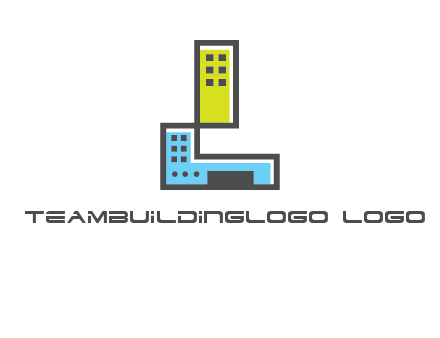 geometric letter L building logo