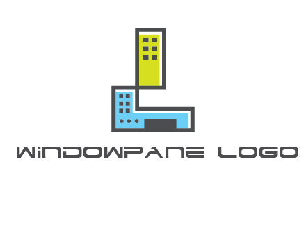 geometric letter L building logo