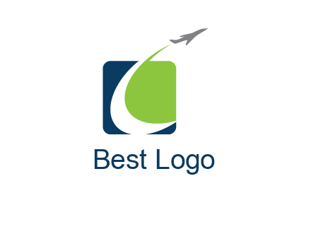 plane with Letter C swoosh logo