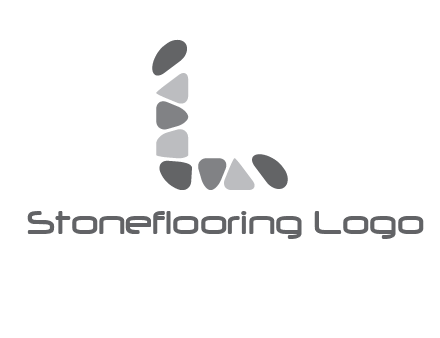 letter L made of stone logo