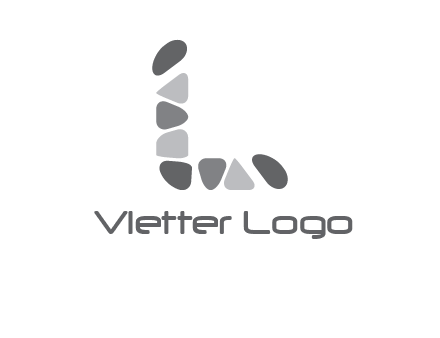 letter L made of stone logo