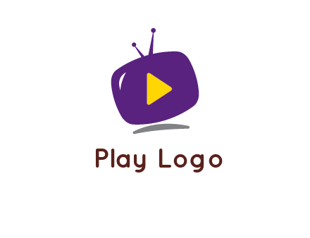 play triangle in round TV logo