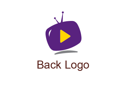 play triangle in round TV logo