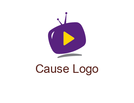 play triangle in round TV logo