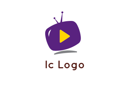 play triangle in round TV logo