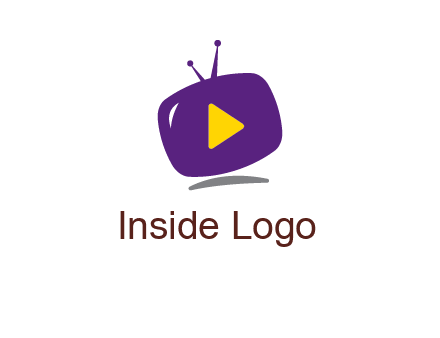 play triangle in round TV logo