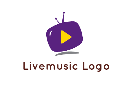 play triangle in round TV logo