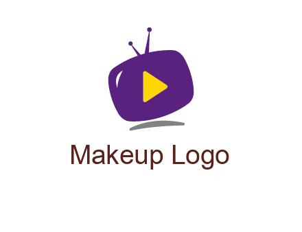 play triangle in round TV logo