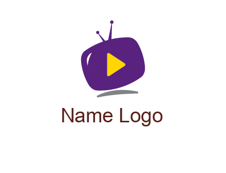 play triangle in round TV logo