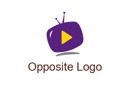 play triangle in round TV logo