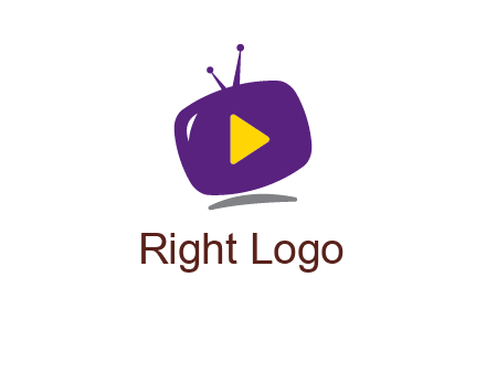 play triangle in round TV logo