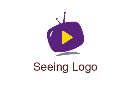 play triangle in round TV logo