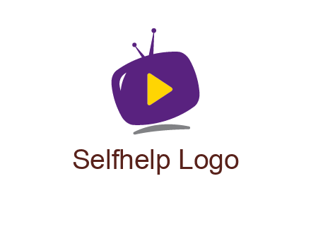 play triangle in round TV logo