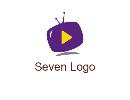 play triangle in round TV logo