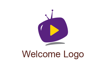 play triangle in round TV logo